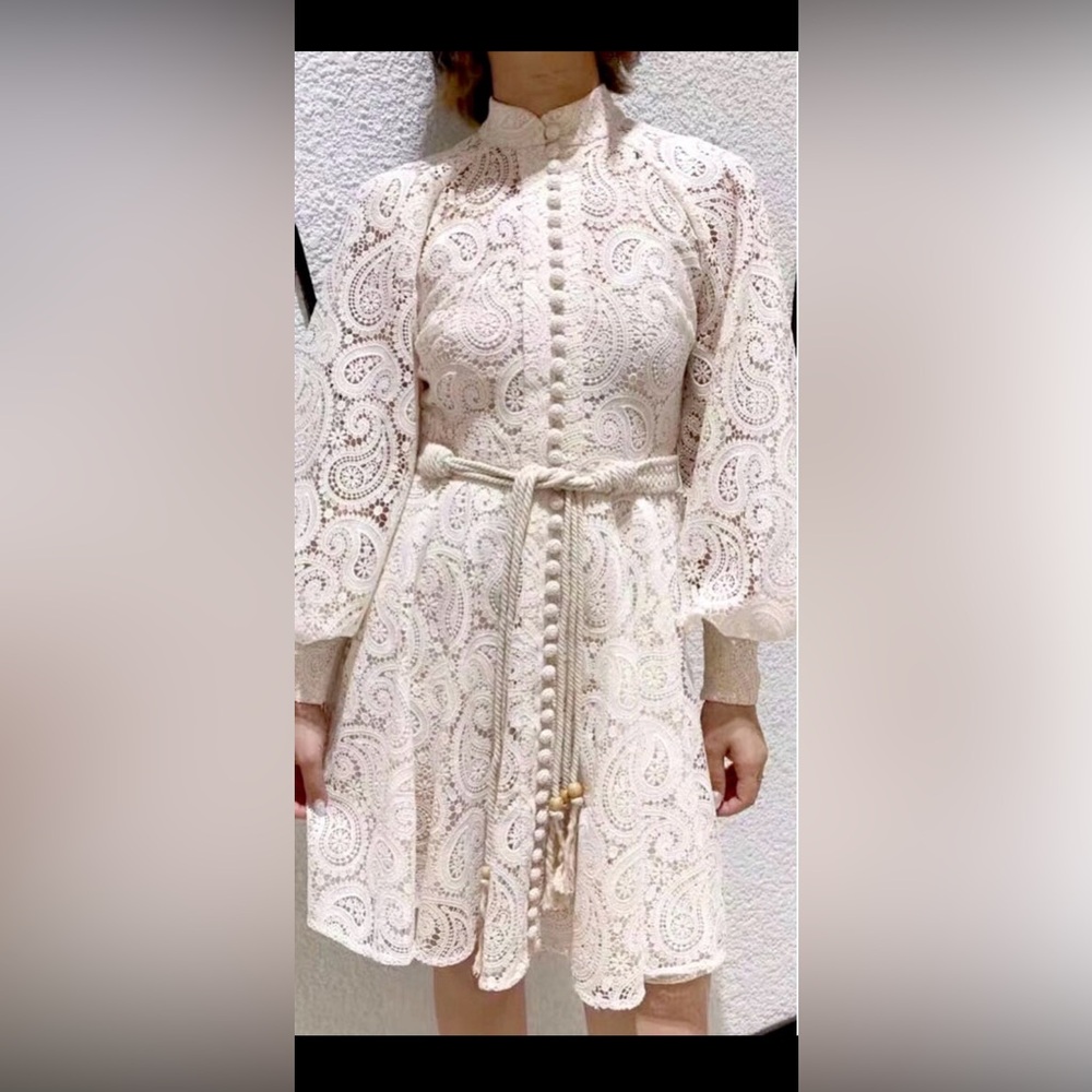 Elegant Cream Lace Dress